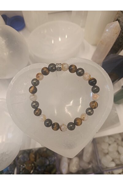 Pirit Sitrin Kaplan Gözü Doğal Taş Bileklik 8 mm – Bolluk ve Bereket Temalı El Yapımı Bileklik