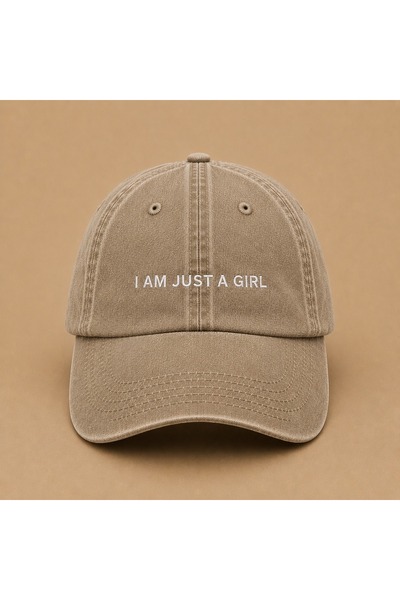 WeavedCo I Am Just a Girl Written Vintage Washed Hat