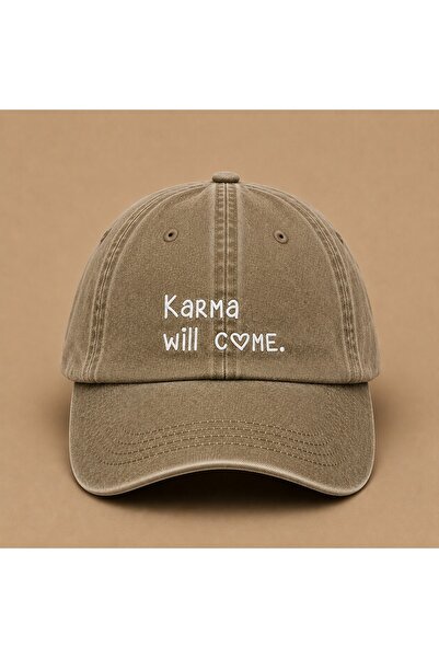 WeavedCo Karma Will Come Written Vintage Washed Hat