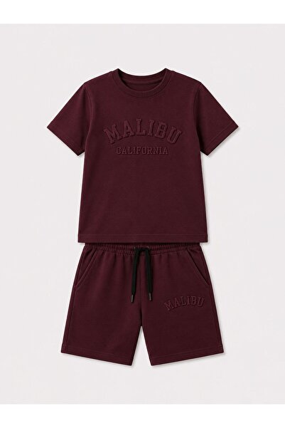 YİGİT BUTİK Boy's Malibu Embossed Printed Shorts Set