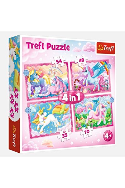 Trefl Puzzle pentru Copii, Model Unicorni, Joc Educativ și Distractiv, 70 Piese