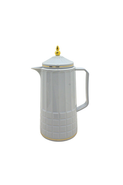 Al Nokhba Insulated Thermal Dallah for Arabic Coffee and Tea, 1L, Light Grey ...