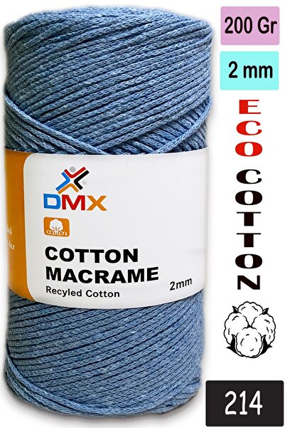 Diva İplik Dmx 2 Mm-Premium Cotton Cotton Macrame Rope-Cotton Chain Macrame B...