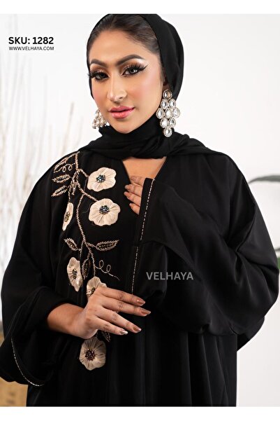 VELHAYA Premium Handcrafted Abaya – Luxury Dubai Handwork Abaya for Women