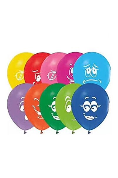 Gemar Smiling Face Colorful Balloon 26cm - 20 Pieces