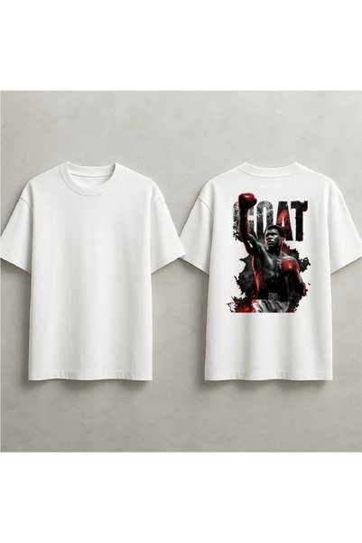 EFEVRA Goat Muhammad Ali Printed Oversized T-Shirt