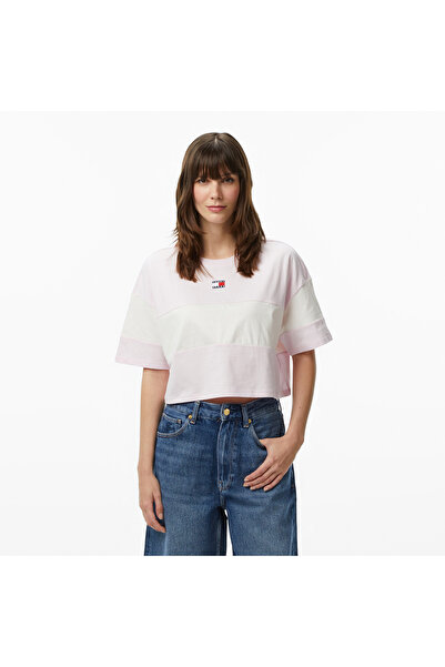 Tommy Hilfiger Badge Kadın Pembe T-Shirt