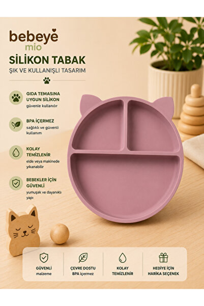 Bebeye Vakum Tabanlı Silikon Mama Tabağı - Pow Pow Pinky