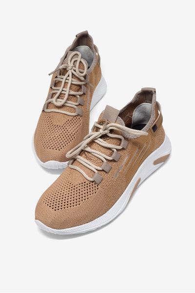 Tonny Black Men's Beige Light Sole Breathable Comfortable Sports Shoes