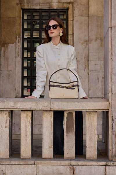 Santini Collection Women's Handbag, Arm Bag, and Crossbody Bag, Leather, Sued...