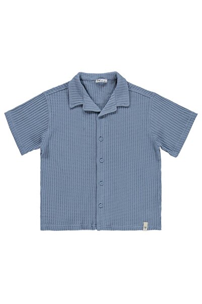 Civil Boys Basic Waffle Shirt for Ages 6-9 - Blue