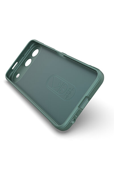 Techaks Tecno Spark 40 5G Kılıf Esnek TPU Oyuklu Arka Yüzey Tasarımlı TCHS Etnik Silikon Kapak - Koyu Yeşil
