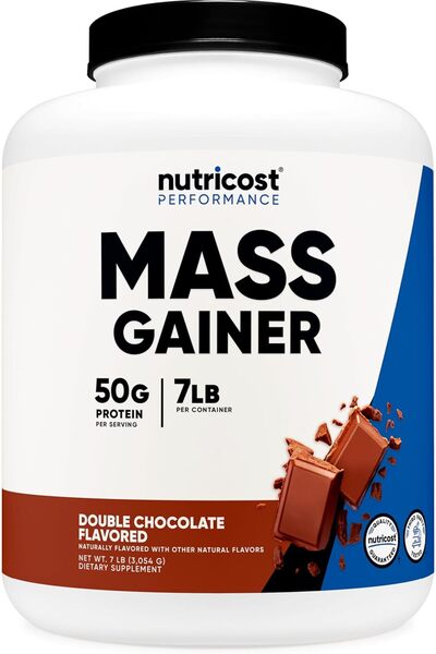 Nutricost Mass Gainer Double Chocolate Flavor, 6.7 LBS, 50 Grams of Protein P...