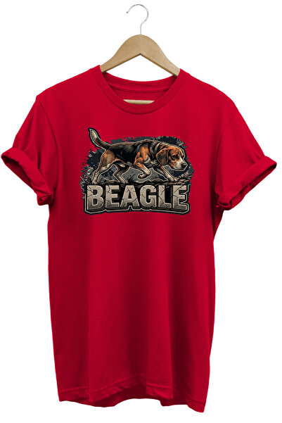 WİDİ Unisex Basset Hound Printed T-Shirt - Hunter Dogs Series Crew Neck Cotto...