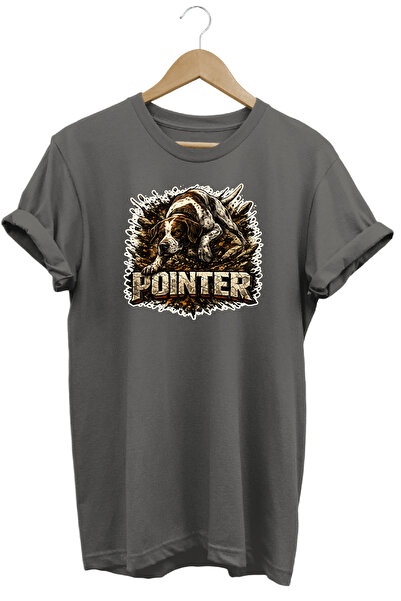 WİDİ Unisex Pointer Hunter Printed T-Shirt - Hunter Dogs Series Crew Neck Cot...