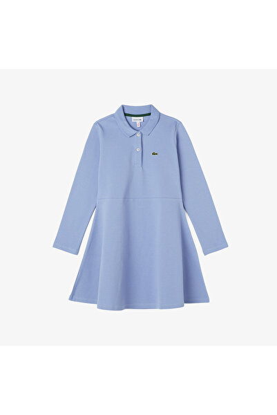 Lacoste Çocuk Uzun Kollu Polo Yaka Mavi Elbise