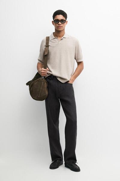 Massimo Dutti Pamuk karışımlı ve polo yaka triko t-shirt