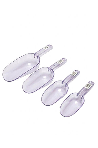 Generic Set of 4 Clear Plastic Kitchen Scoops - Graduated Sizes - For Flour R...