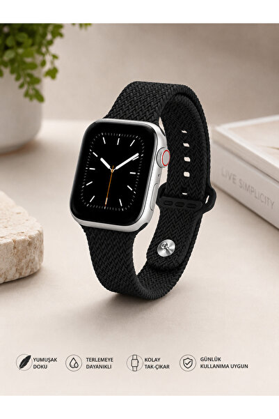 asfteknoloji 42-49mm Uyumlu Desenli Slikon Kordon