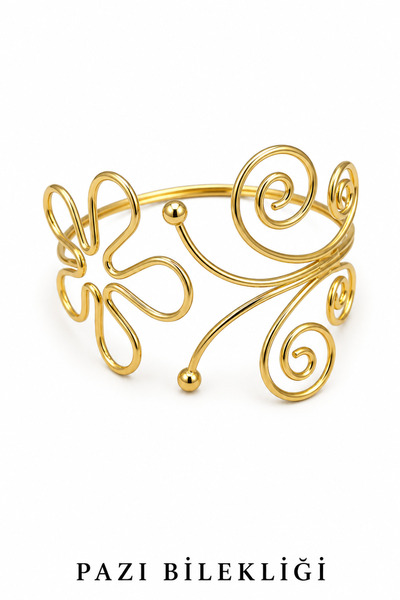 Jack Ferrero Spiral twist design gold adjustable arm bicep bracelet
