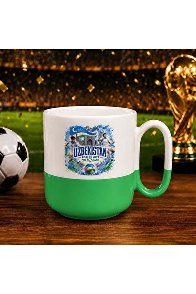 Bk Gift كأس أوزبكستان الأخضر المبهج بتصميم كأس العالم 2026 المخصص للمشجعين