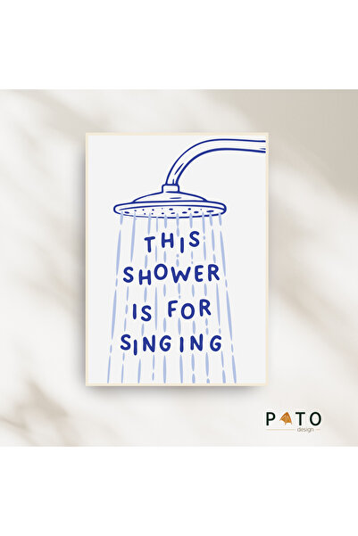 Pato Design 'This shower is for singing' Banyo Dekoratif Tablo | Bej Çerçevel...