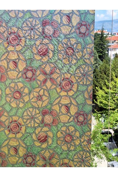 Başak Ev Tekstili Dekorativna šarena vitražna folija koja izgleda kao providn...