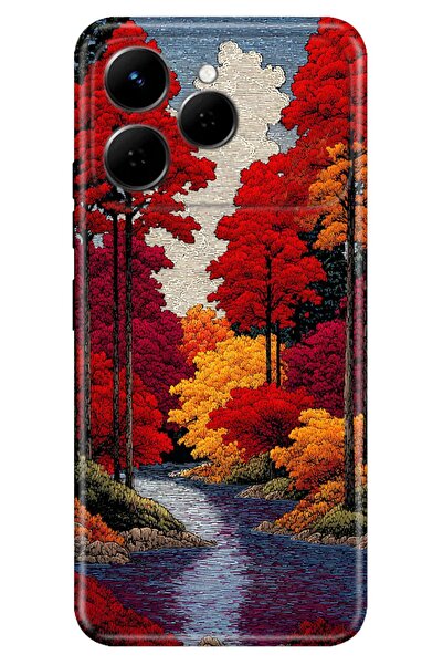 TECNO Spark 40 4G Kılıf Orman Temalı Desenli Darbe Emici Silikon