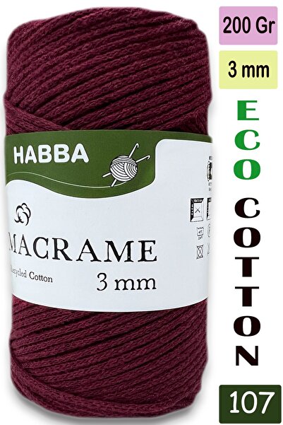 habba respect Habba 3 mm -Premium Cotton Cotton Macrame Cord-Cotton Chain Mac...