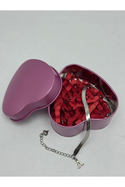 VENTİ VENTİSCA Italian Steel Letter Bracelet in Heart Box, Gift for Lover or ...