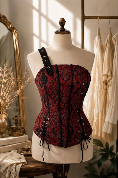 BLACKPERA İthal Özel Tasarım Etnik Vintage Victorian Desen Balenli Premium Ka...