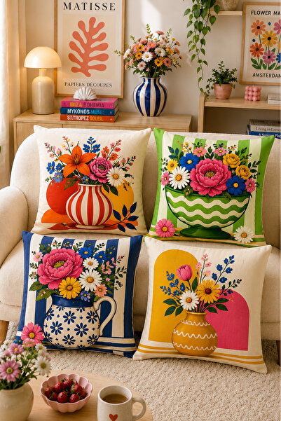 Ays Home Garden Floral Pattern Decorative Pillow Case (Double Sided Printed )