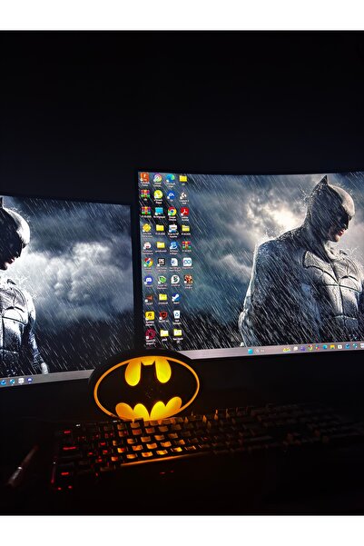 İKONİXPET Yarasa Temalı LED Gece Lambası – Gamer Oda Dekoru Işıklı Masaüstü L...