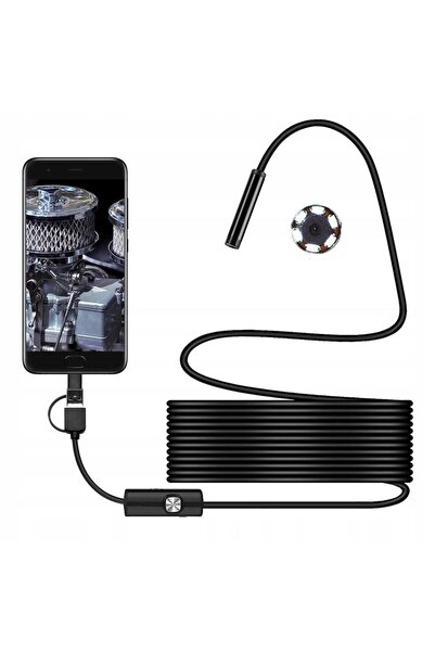 Munico 5 Metre Endoskop Kamera 6X LED İnceleme Android PC Lavabo Motor Tamir ...