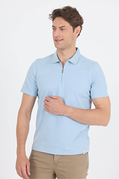İmza Casual Slim Fit Blue Men's Polo Neck T-Shirt 1011250164