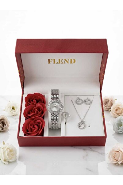 STRIVA Women's Luxury Watch Necklace Ring and Earrings Set in a Gift Box with...
