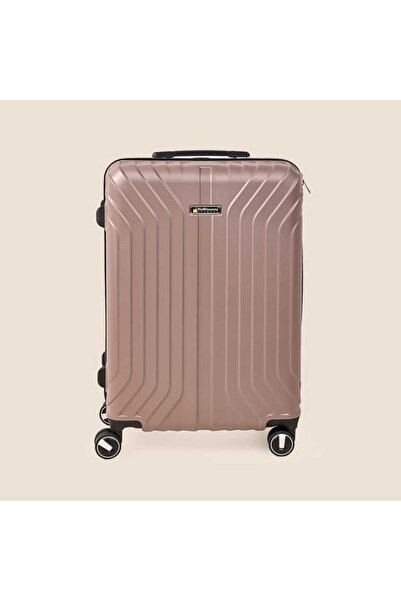 Hoffmanns Vertical Line Orta Boy ABS Valiz - Platin - 66x45x26 cm