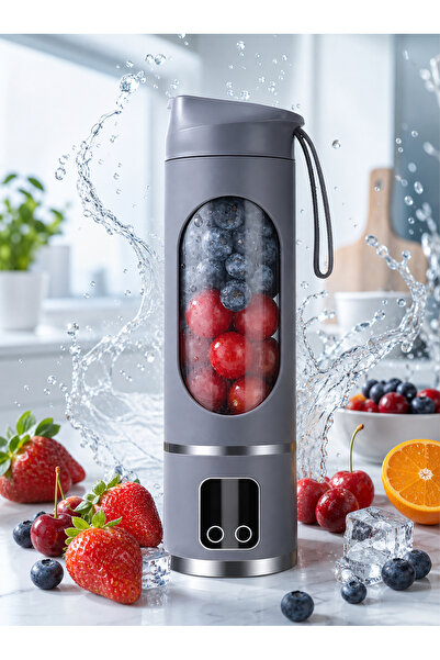 Bayt Aura Portable Rechargeable USB Blender Cup 450ml 12 Stainless Steel Blad...