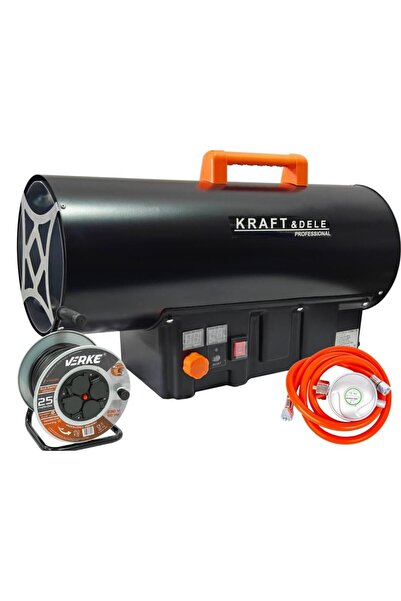 Kraft&dele KD11706 gas gun, 40kW, with thermostat and 20m extension drum (3x2...