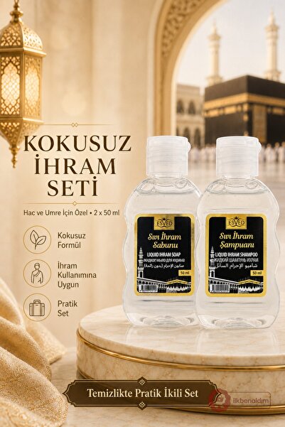 İlkbenaldim İhrama Uygun Kokusuz Sıvı Sabun ve Kokusuz Sıvı Şampuan 50ml Hac ...