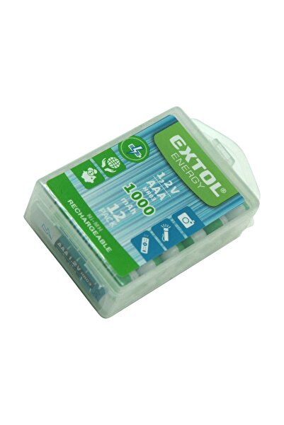 EXTOL ENERGY Baterii reîncărcabile, 12 bucăți, 1000mAh, 1.2V, EXTOL ENERGY, 4...