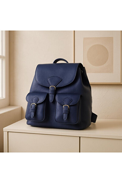 Finelook Classic Multi-Pocket Everyday Backpack | Lightweight Faux Leather Ru...