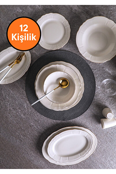 Aryıldız 60 Parça Tıffany Yemek Takımı Gold AR262399