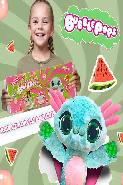 Feyza Oyuncak Bubble Pops Scented Plush S1 Watermelon Scented Axolotl |   3 Y...