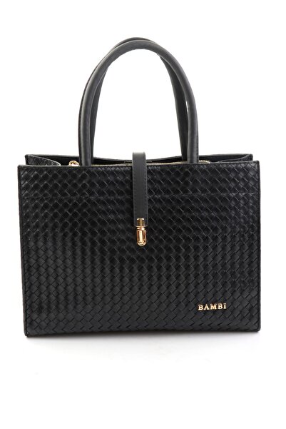 Bambi Siyah Baskı Detaylı Kadın El Çantası C06004221810