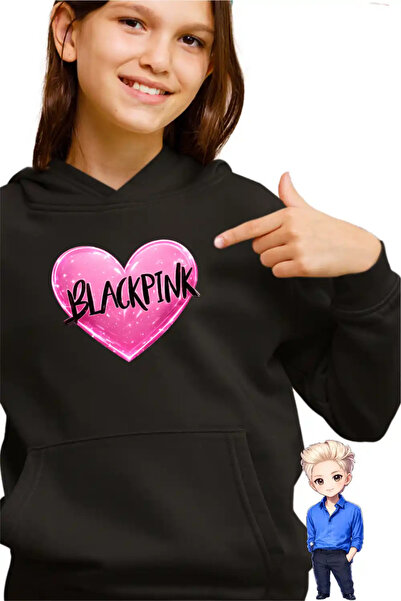 OEM Παιδικό Κοριτσίστικο Φούτερ BlackPink Καρδιά K-pop Εμπορεύματα