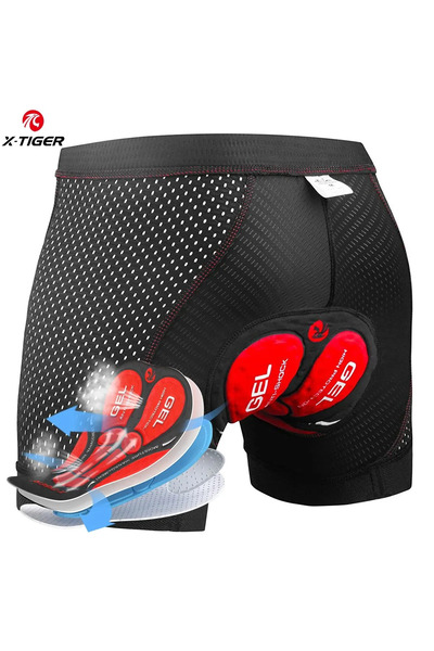 Choice4 L Red X-TIGER Men Breathable Cycling Underwear with 5D Thick Gel Pad ...