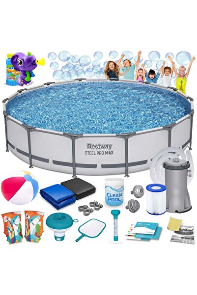 BESTWAY Piscină de grădină cu cadru 427 x 84 cm 17-în-1 56595 + aparat de bul...
