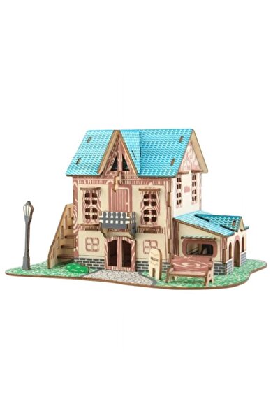 sallma Puzzle 3d casa de vis din lemn model european cu accesorii gradina pen...
