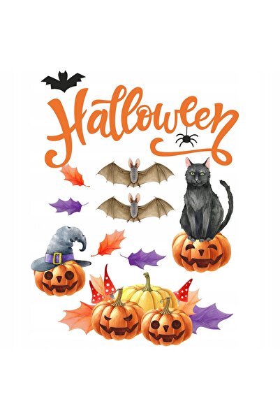 Naklejkomania Autocolant de fereastră dublu-față de Halloween, Autocolante de...